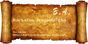 Bartalos Annamária névjegykártya
