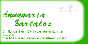 annamaria bartalos business card